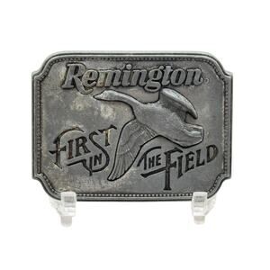 Vintage Remington First in the Field Advertising Collectible Belt Buckle